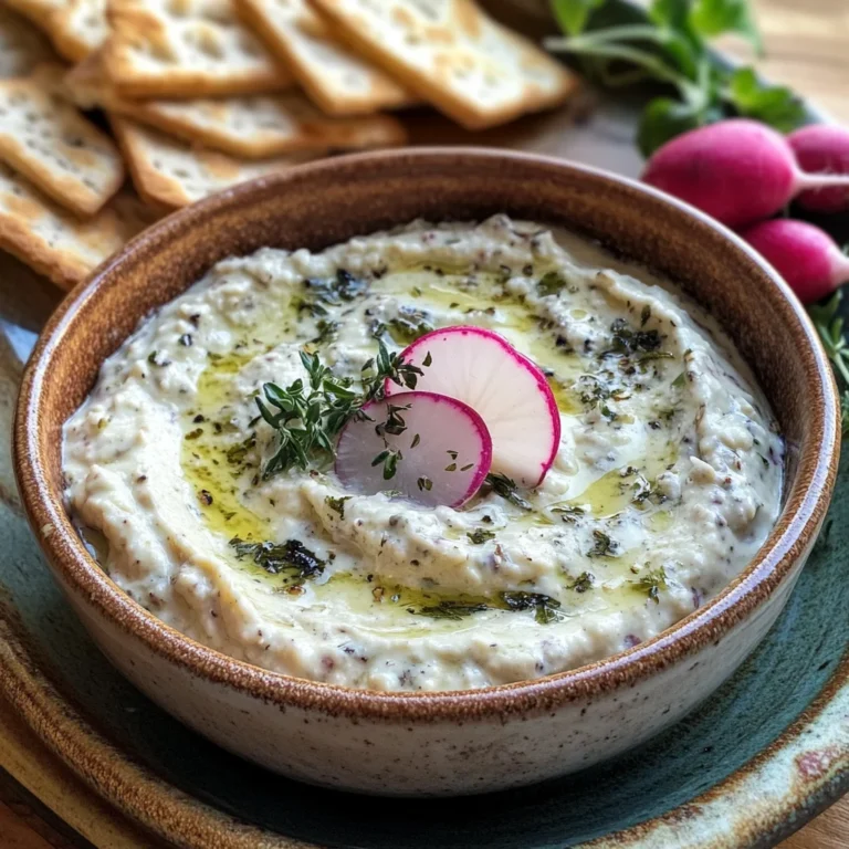 Bärlauch-Frischkäse-Dip mit Radieschen und Vollkorn-Knäckebrot