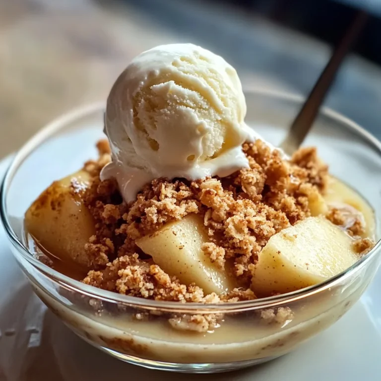 Bratapfel Apfel Crumble mit cremigem Vanilleeis