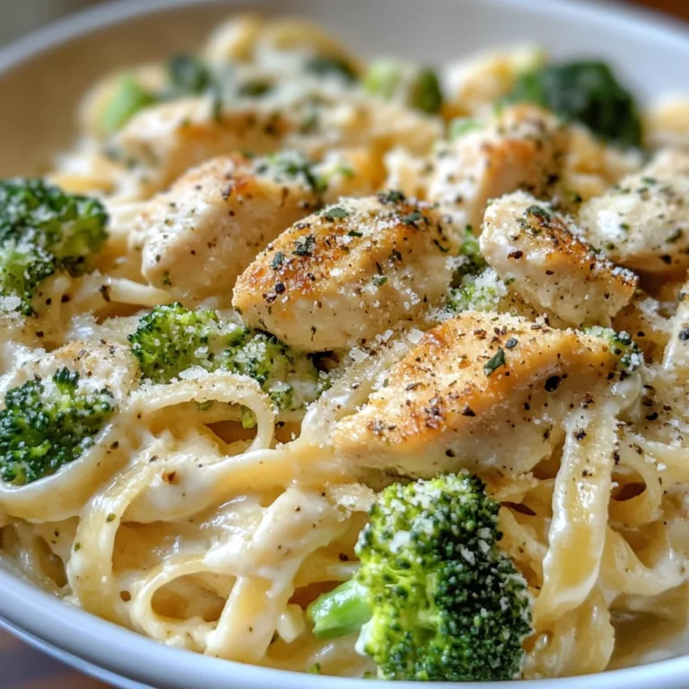 Cremige Hähnchen-Brokkoli-Alfredo Pasta