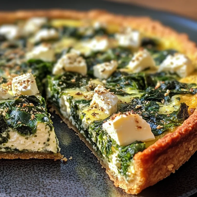 Herzhafte Quiche mit Spinat und Feta