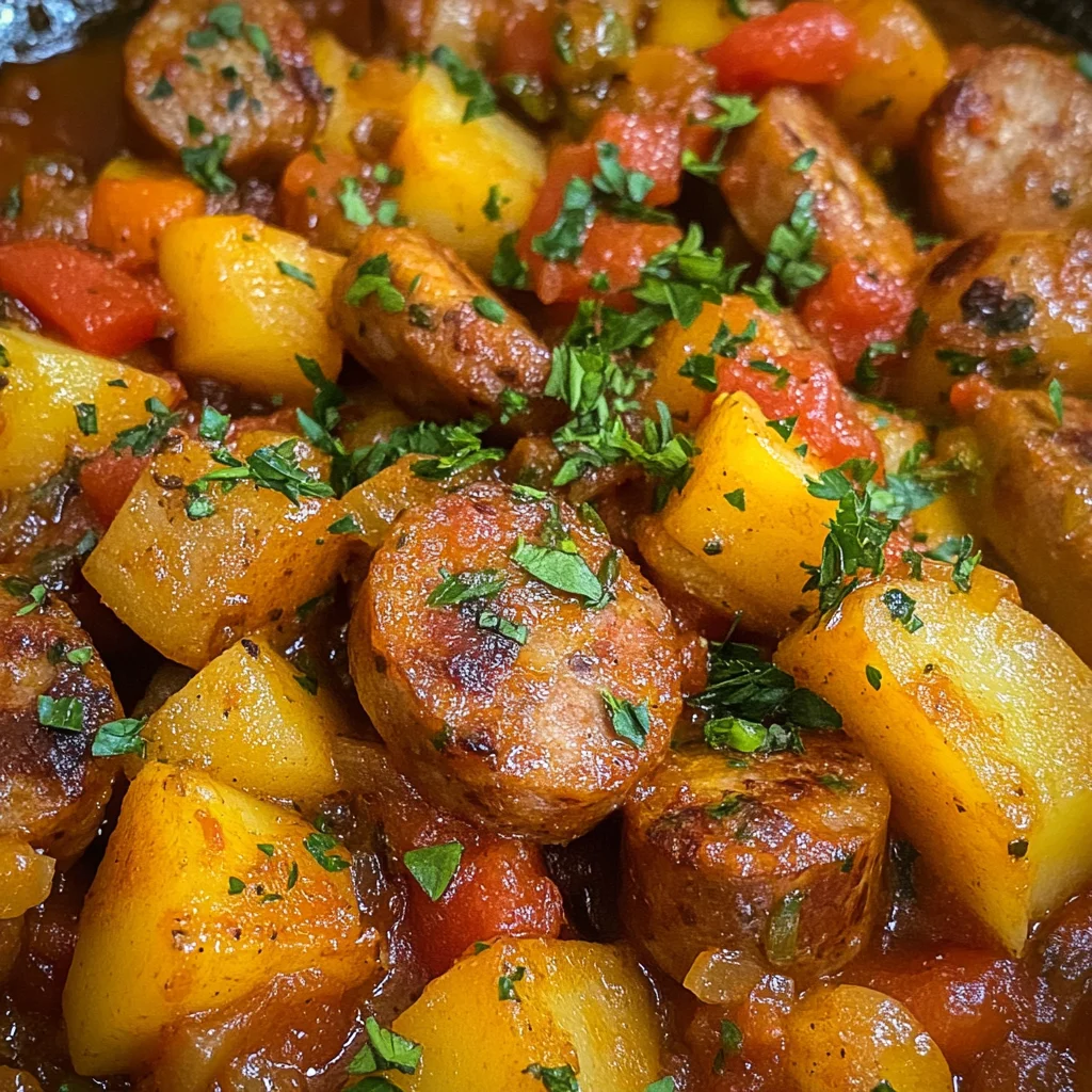Herzhaftes Bratwurst Kartoffel Gulasch – Deftiger Genuss!