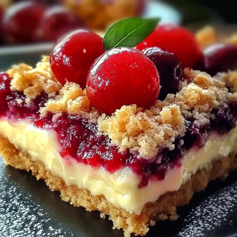 Kirschkuchen mit Streuseln und Vanillepudding