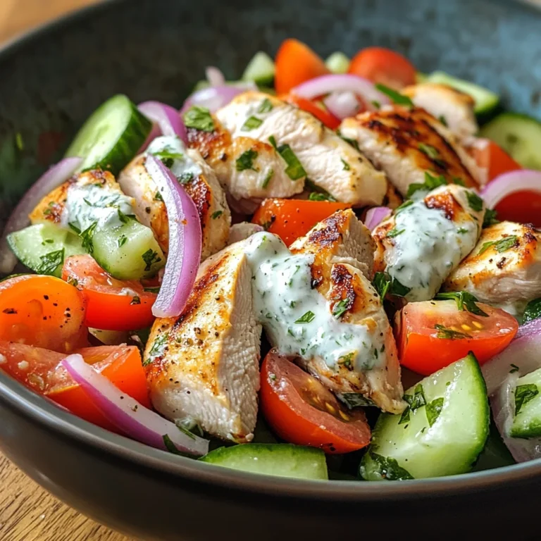 Mediterrane Köstlichkeit Tzatziki Hähnchensalat