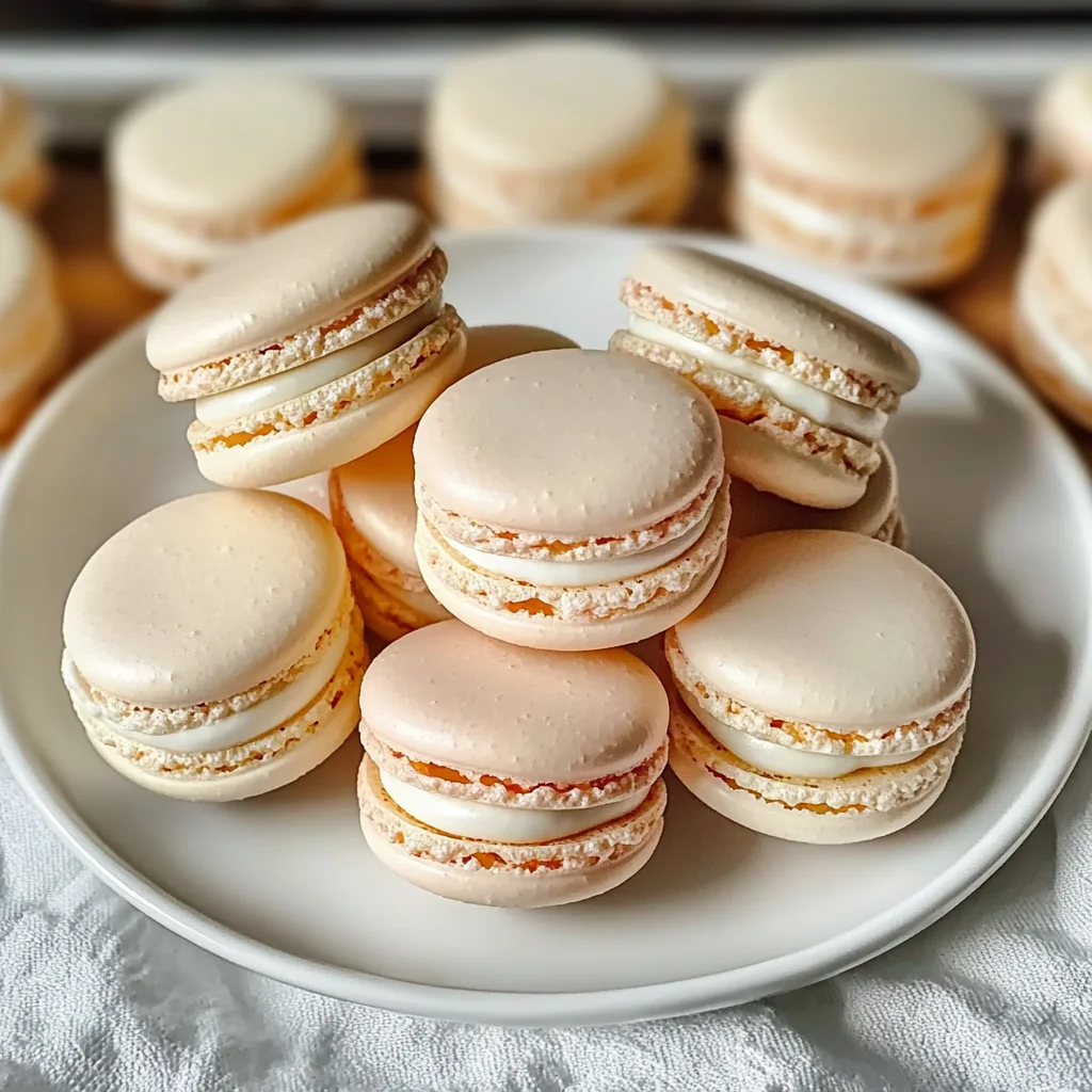 Perfekte Vanillemacarons mit weißer Schokolade