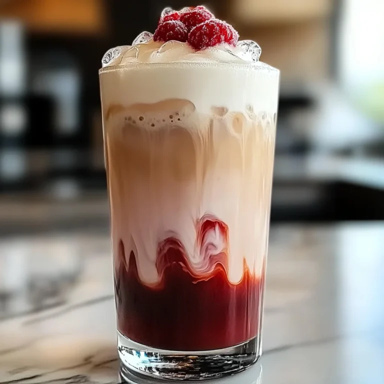 Vanille Himbeere Eiskaffee für heiße Tage